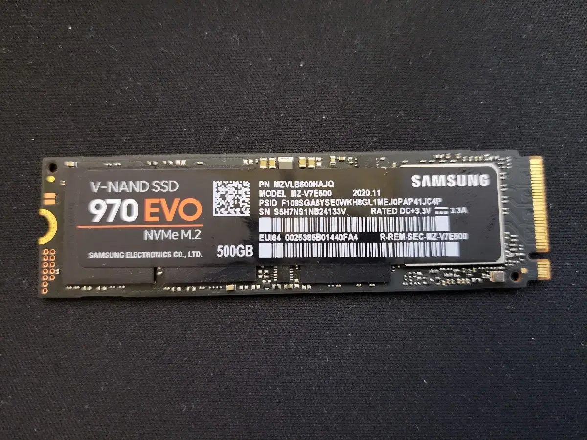 컴퓨터 저장장치 삼성 970 EVO NVME SSD 500GB